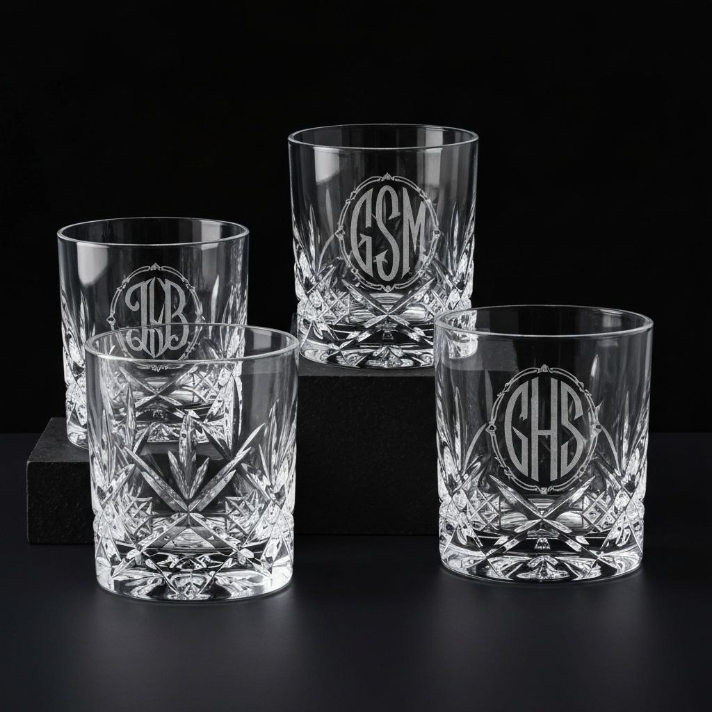 Custom engraved glass barware