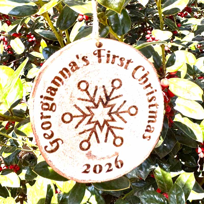 custom wood slice-christmas ornament