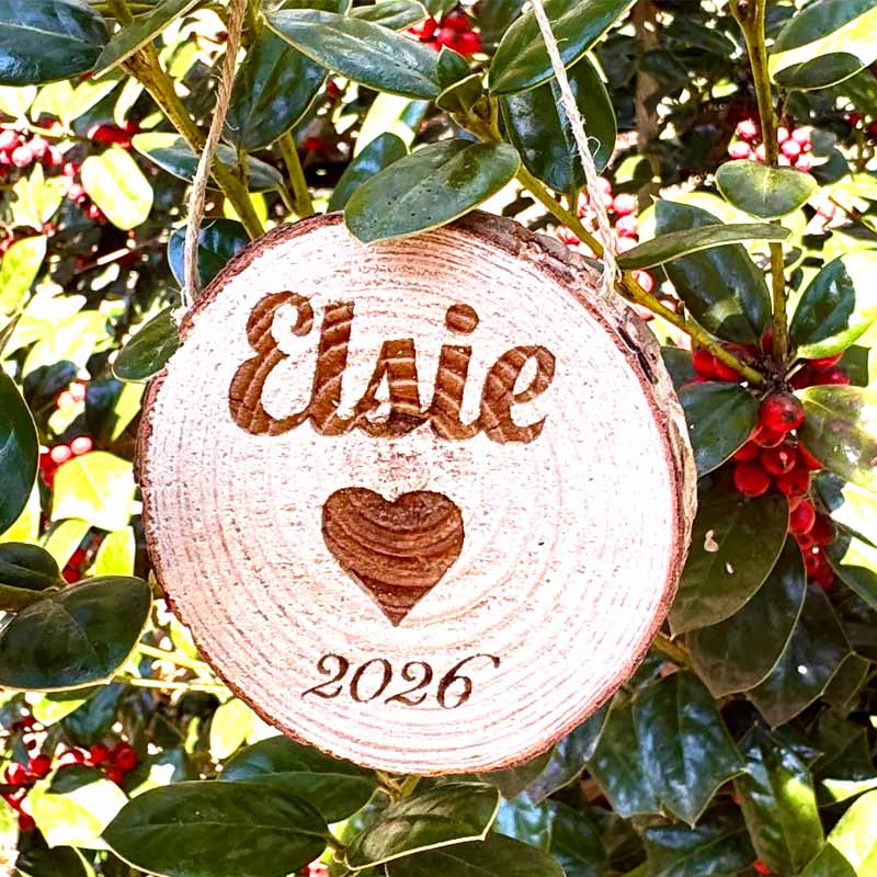 custom wood slice-christmas ornament