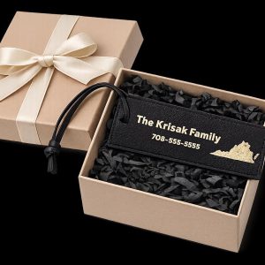 Custom engraved genuine leather luggage tag